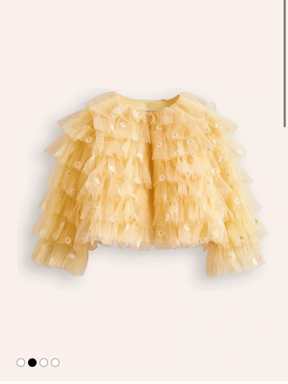 Mini Boden Yellow Tiered Tulle Daisy  Jacket